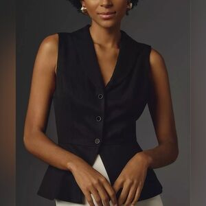 NWOT Reformation Oakley Peplum Vest in Black Sz 4